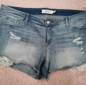 Torrid Distressed Denim Shorts